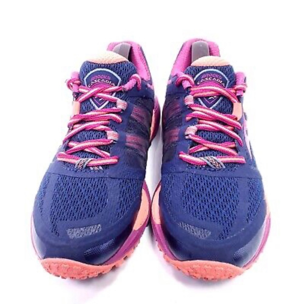 Brooks Cascadia 11 Womens Blue & Pink Trail Running Shoes US Sz 7 Medium